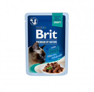 Brit Premium Cat Delicate konservuotas pašaras katėms maiš. Beef in Gravy 85 g