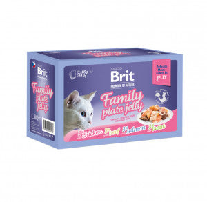 Brit Premium Cat konservuotas pašaras katėms maiš. Fillets in Jelly Family Plate 1020 g (12x85 g)