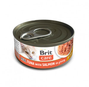 Brit Care Cat Real Tuna with Salmon in Gravy konservai katėms 80 g