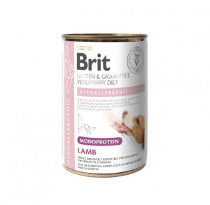 Brit GF Veterinary Diets konservuotas pašaras šunims Hypoallergenic Monoprotein Lamb 400g