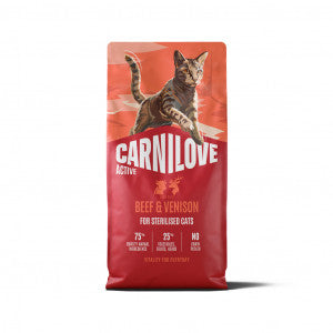 CARNILOVE ACTIVE Cat Beef & Venison Sterilised sausas pašaras katėms 6 kg