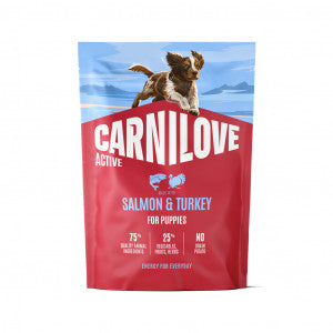 CARNILOVE ACTIVE Dog Salmon & Turkey Puppy sausas pašaras šuniukams 1,5 kg