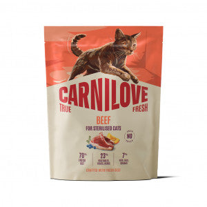 CARNILOVE TRUE FRESH Cat Dry Beef Adult Cat Sterilised sausas maistas katėms 400 g