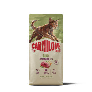 CARNILOVE TRUE FRESH Cat Dry Duck Adult Cat Sterilised sausas maistas katėms 6 kg