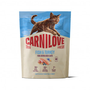 CARNILOVE TRUE FRESH Cat Dry Fish&Turkey Adult Cat Sterilised sausas maistas katėms 400 g