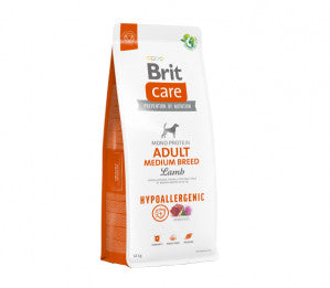 Brit Care Hypoallergenic Adult Medium Breed Lamb sausas pašaras šunims su ėriena 3 kg