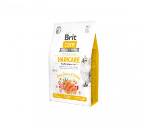 Brit Care Cat GF Haircare Healthy&Shiny Coat sausas pašaras katėms 7 kg