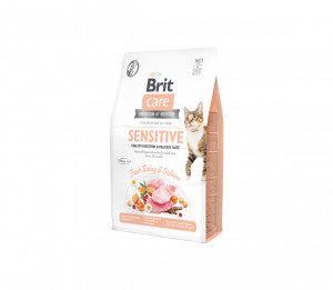 Brit Care Cat GF Sensitive Healthy Digestion&Delicate Taste sausas pašaras katėms 0,4 kg