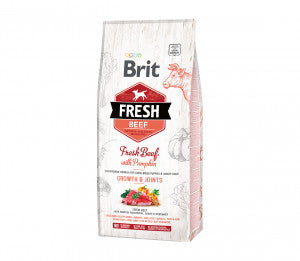 Brit Fresh Beef with Pumpkin Puppy Large sausas pašaras šunims 12 kg
