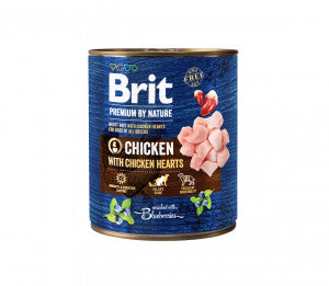 Brit Premium by Nature konservuotas pašaras šunims Chicken with Hearts 800 g