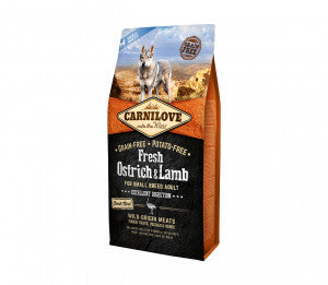 Carnilove Fresh Ostrich&Lamb for small breed adult sausas pašaras mažų veislių šunims su strutiena ir ėriena 1,5 kg