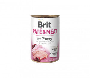 Brit Care konservuotas pašaras šunims Chicken&Turkey Pate&Meat for Puppy 400 g