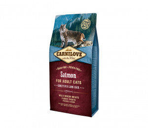 Carnilove Salmon Adult Cat Sensitive&Long Hair sausas pašaras katėms 2 kg