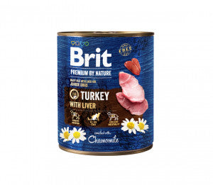 Brit Premium by Nature konservuotas pašaras šunims Turkey with Liver 800 g