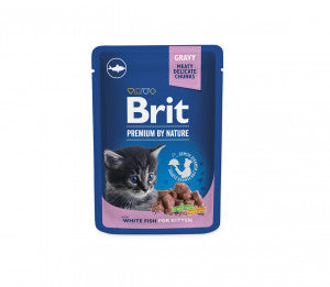 Brit Premium konservuotas pašaras katėms maiš. White Fish Kitten 100 g